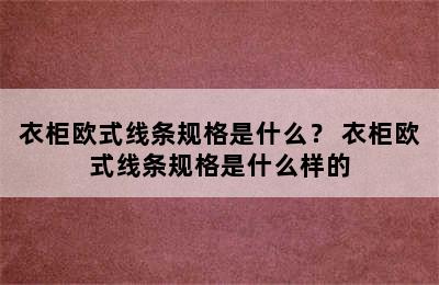 衣柜欧式线条规格是什么？ 衣柜欧式线条规格是什么样的